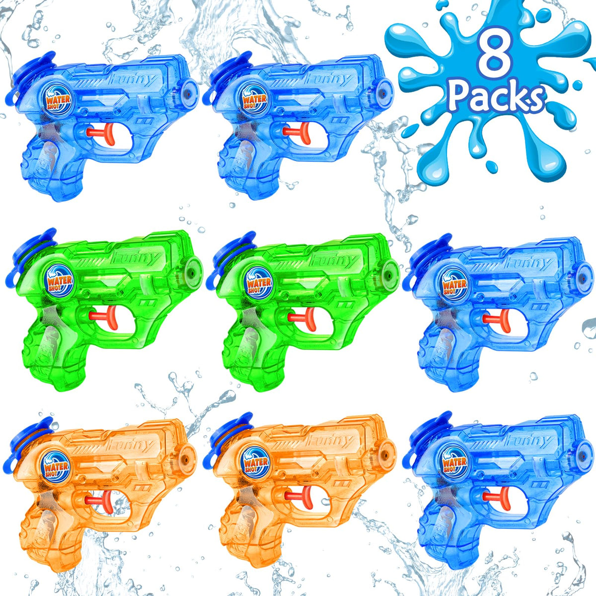 DUNEMEI mini water gun pack in bright colors for easy grip and lively pool play.