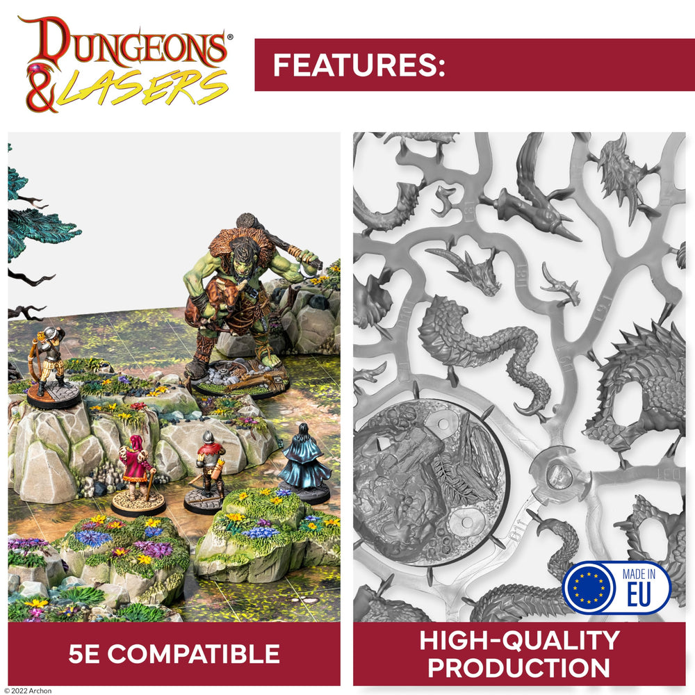 Dungeons and Lasers EU-made plastic ensures durable miniatures for repeat use