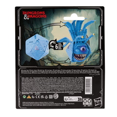Dungeons & Dragons Dicelings Blue Beholder close-up highlights Beholder eyes.