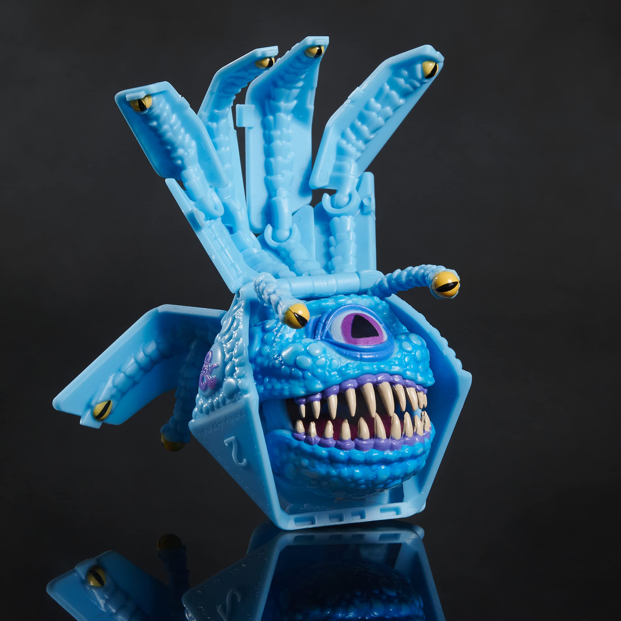 Dungeons & Dragons Dicelings Blue Beholder held for tactile display.