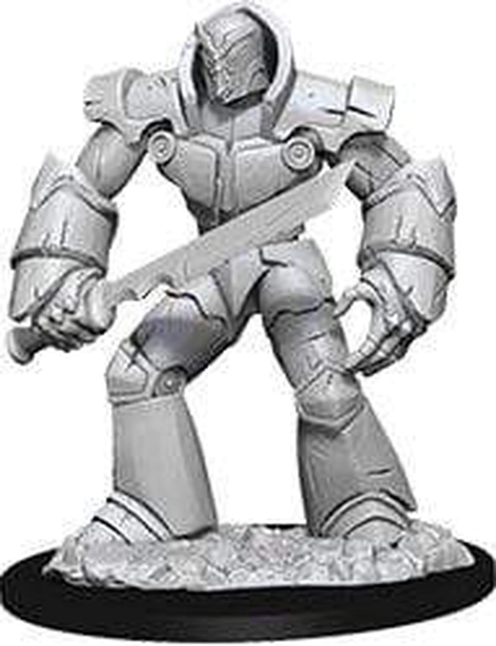 Dungeons & Dragons Nolzur's Iron Golem miniature, primed for painting.