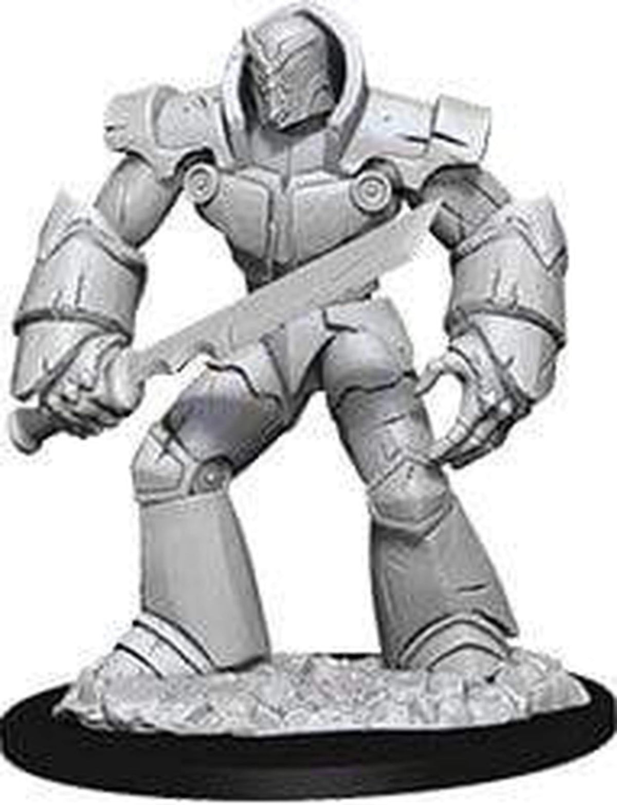 Dungeons & Dragons Nolzur's Iron Golem miniature, primed for painting.