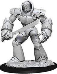 Dungeons & Dragons Nolzur's Iron Golem miniature, primed for painting.