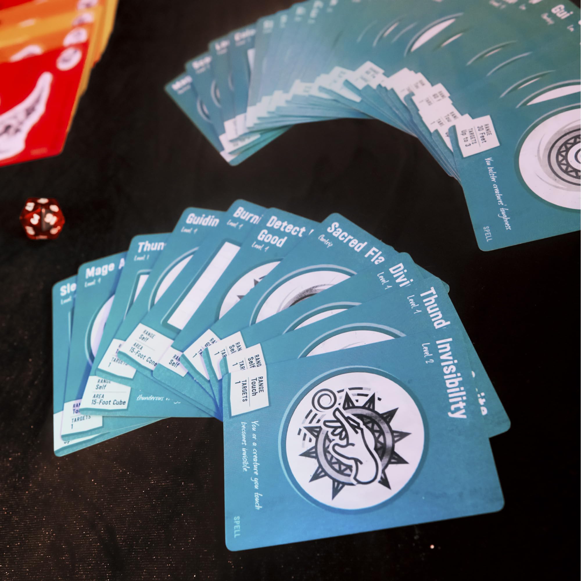 Hellfire Club tokens provide clear tracking of characters and monsters.