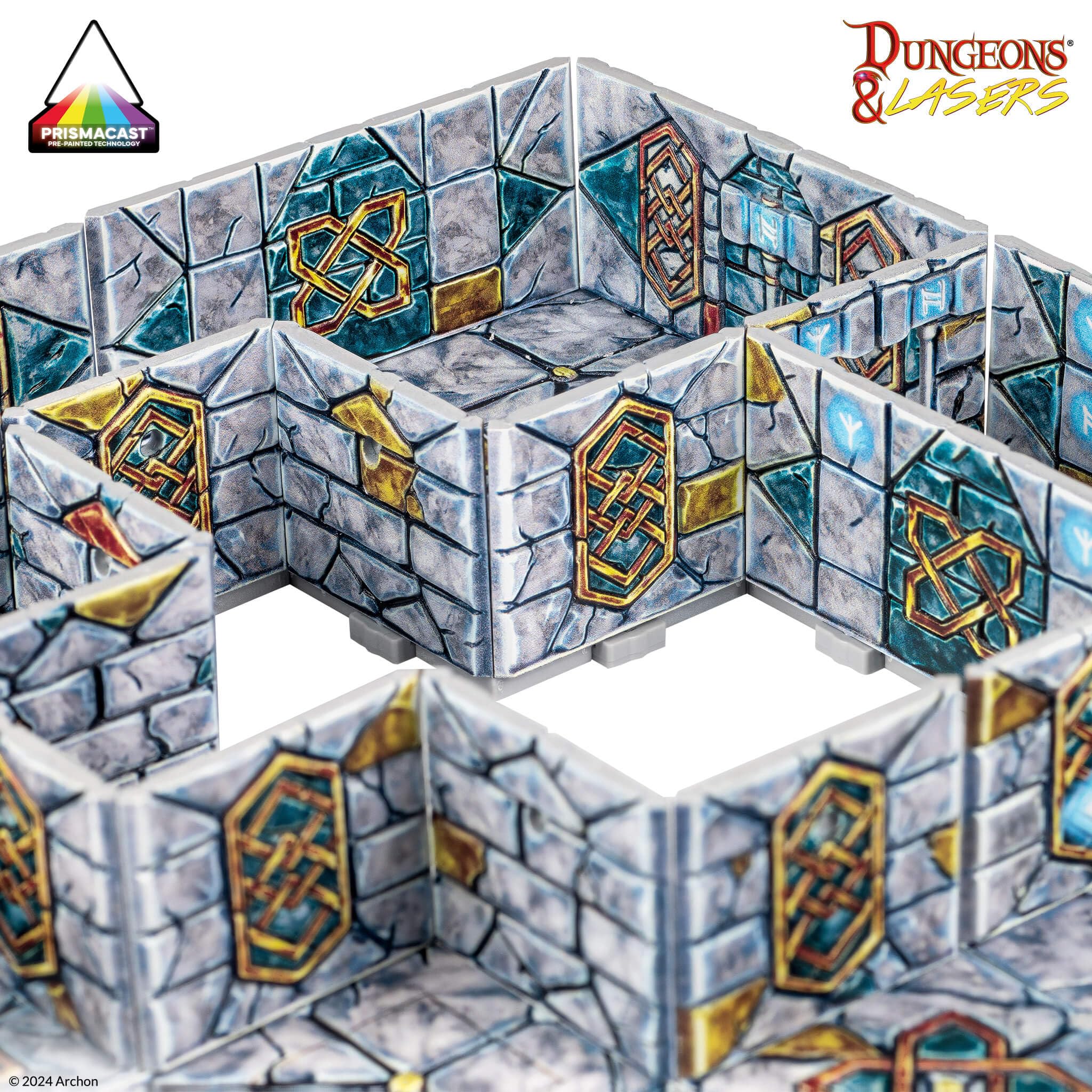 Dungeons & Lasers fully painted walls add vibrant, ready-to-use visuals for immersive battles.