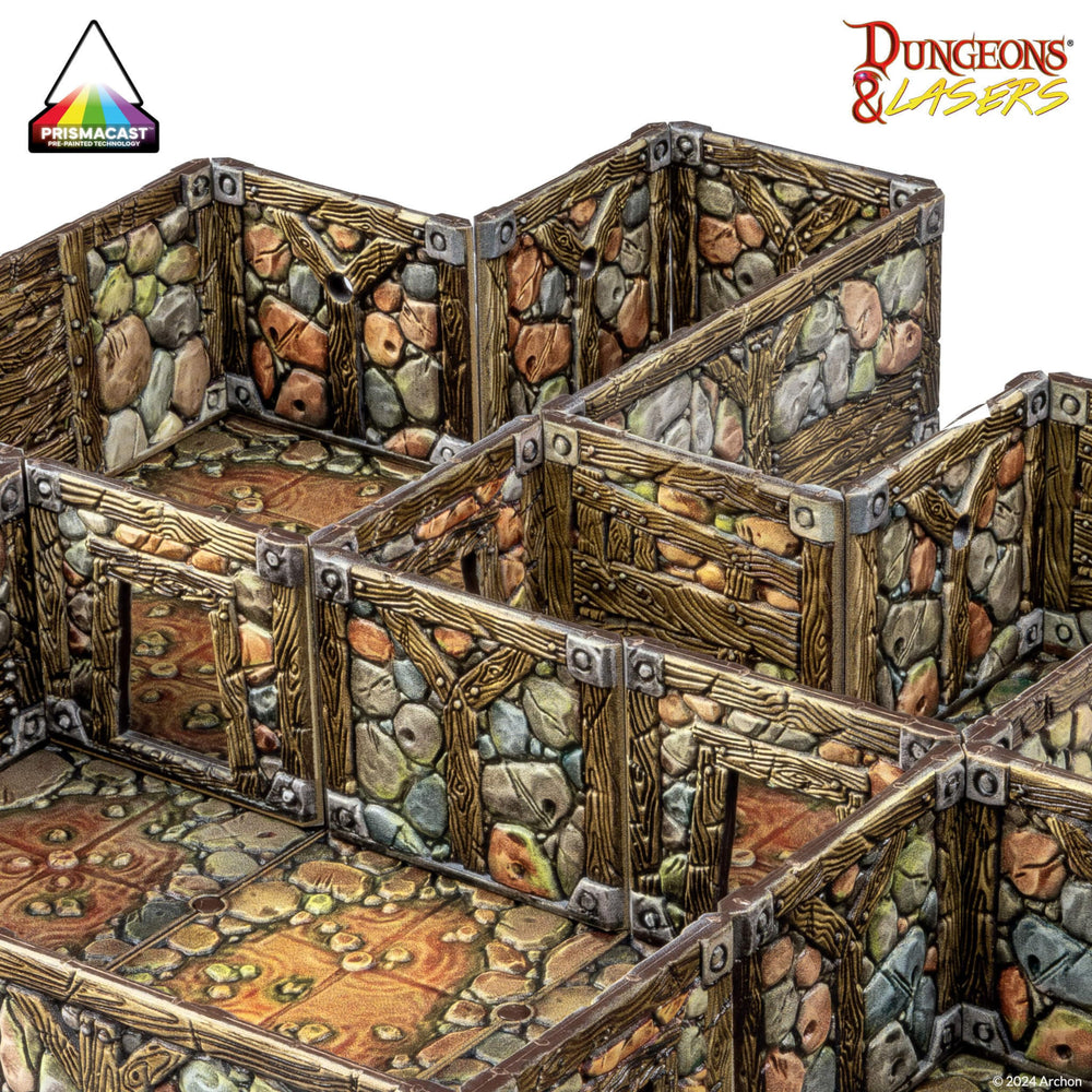 Dungeons & Lasers Prismacast colors highlighting vibrant palette on terrain