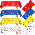 Dunzoom puppy paw print tablecloth in dark blue, durable and splash resistant.