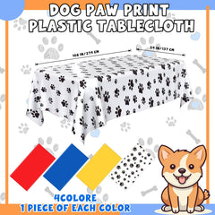 Dunzoom puppy paw print tablecloth red brightens gatherings and prevents spills