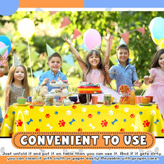 Dunzoom paw print tablecloth waterproof, protects surfaces during spills.