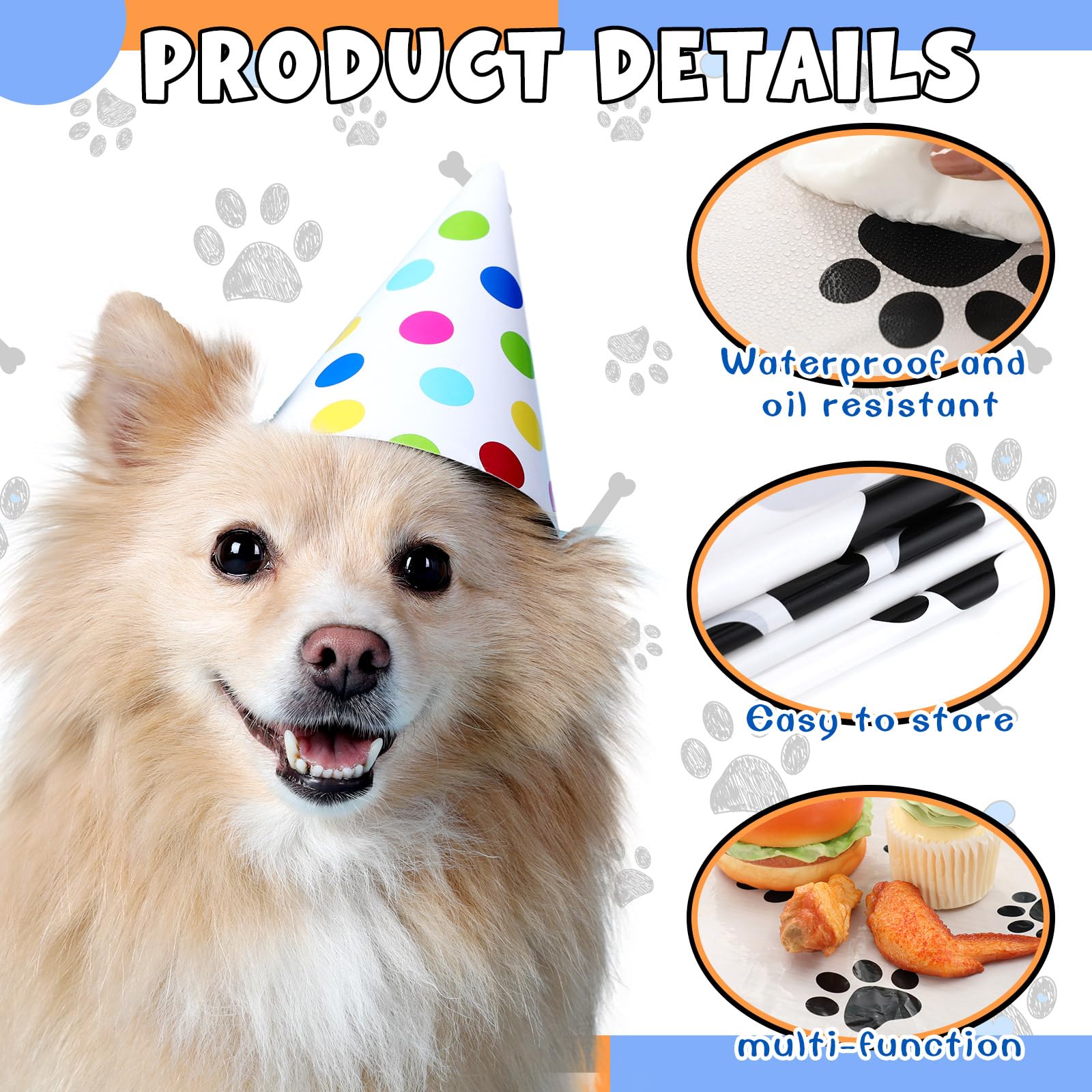 Dunzoom puppy paw print tablecloth yellow adds cheer and easy cleanup after snacks