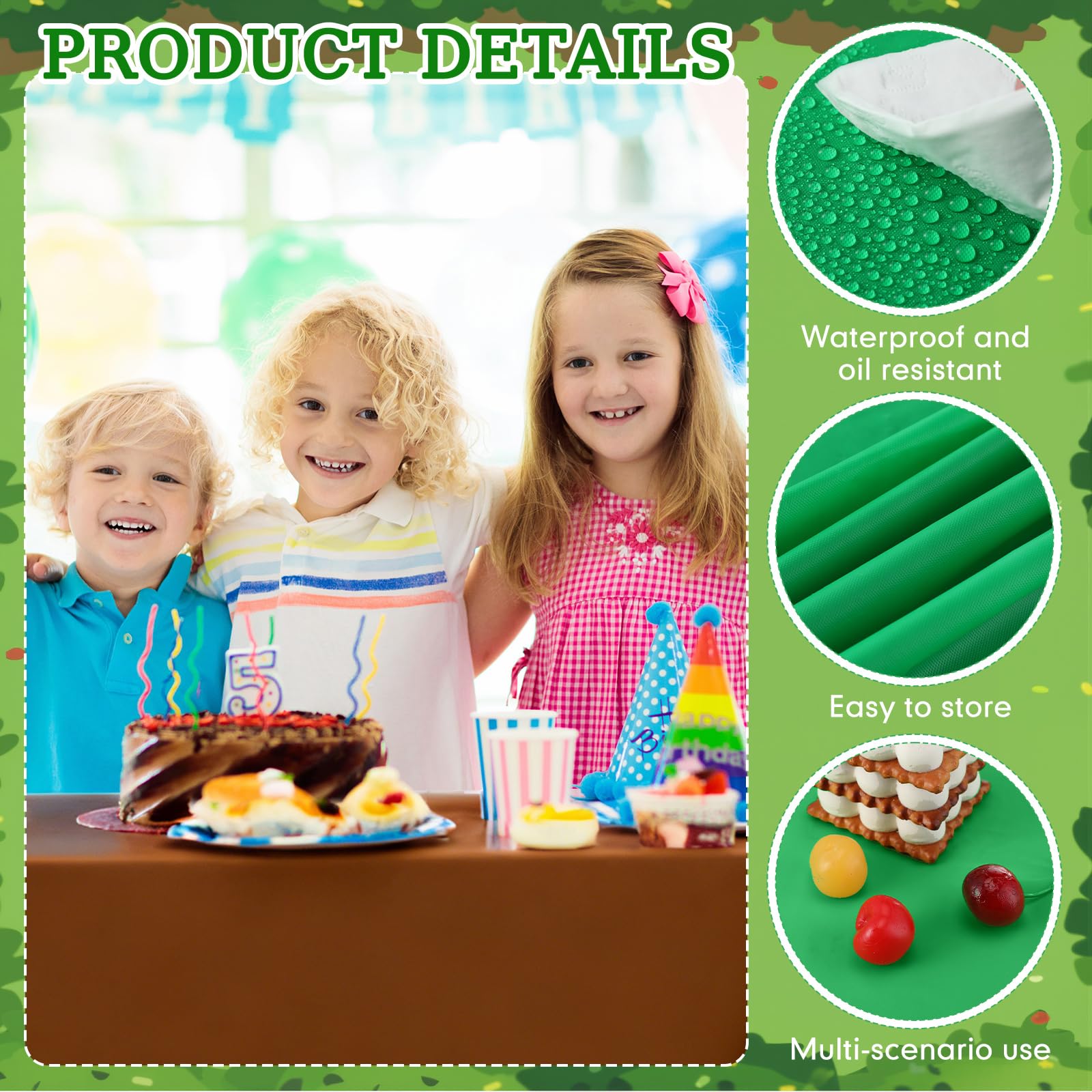 Dunzoom waterproof tablecloth offering easy cleanup and surface protection.