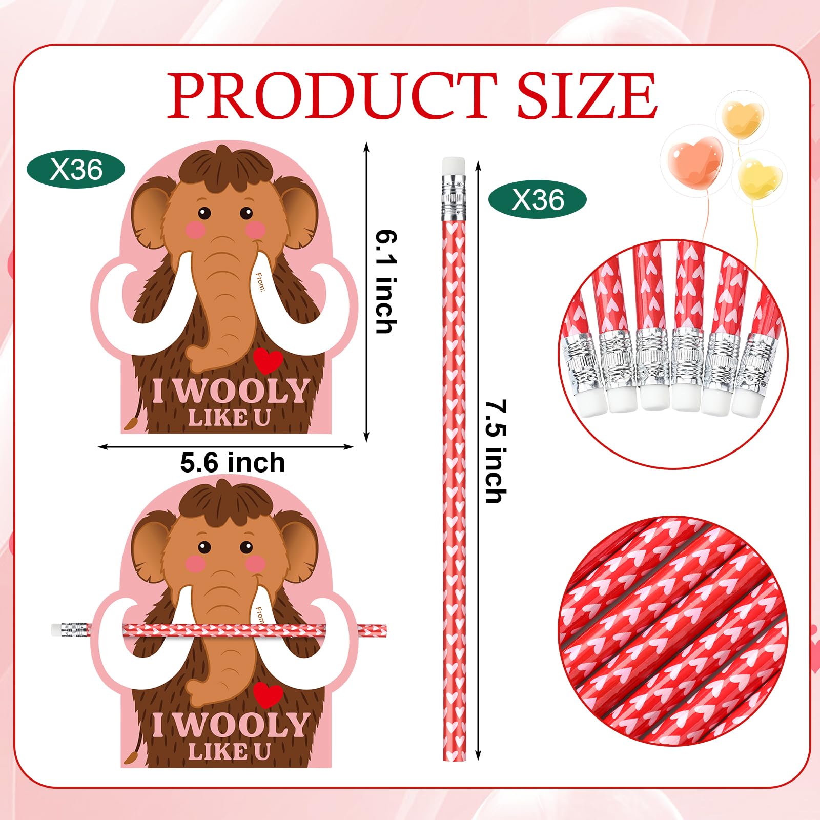 Dunzoom Valentine pencil with heart design for gifting and writing