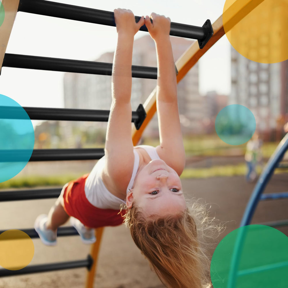 Dunzy steel mounting plates ensure sturdy attachment to play structures