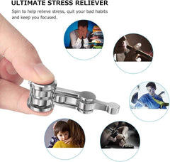 Duomishu fidget spinner held in hand for portable focus.