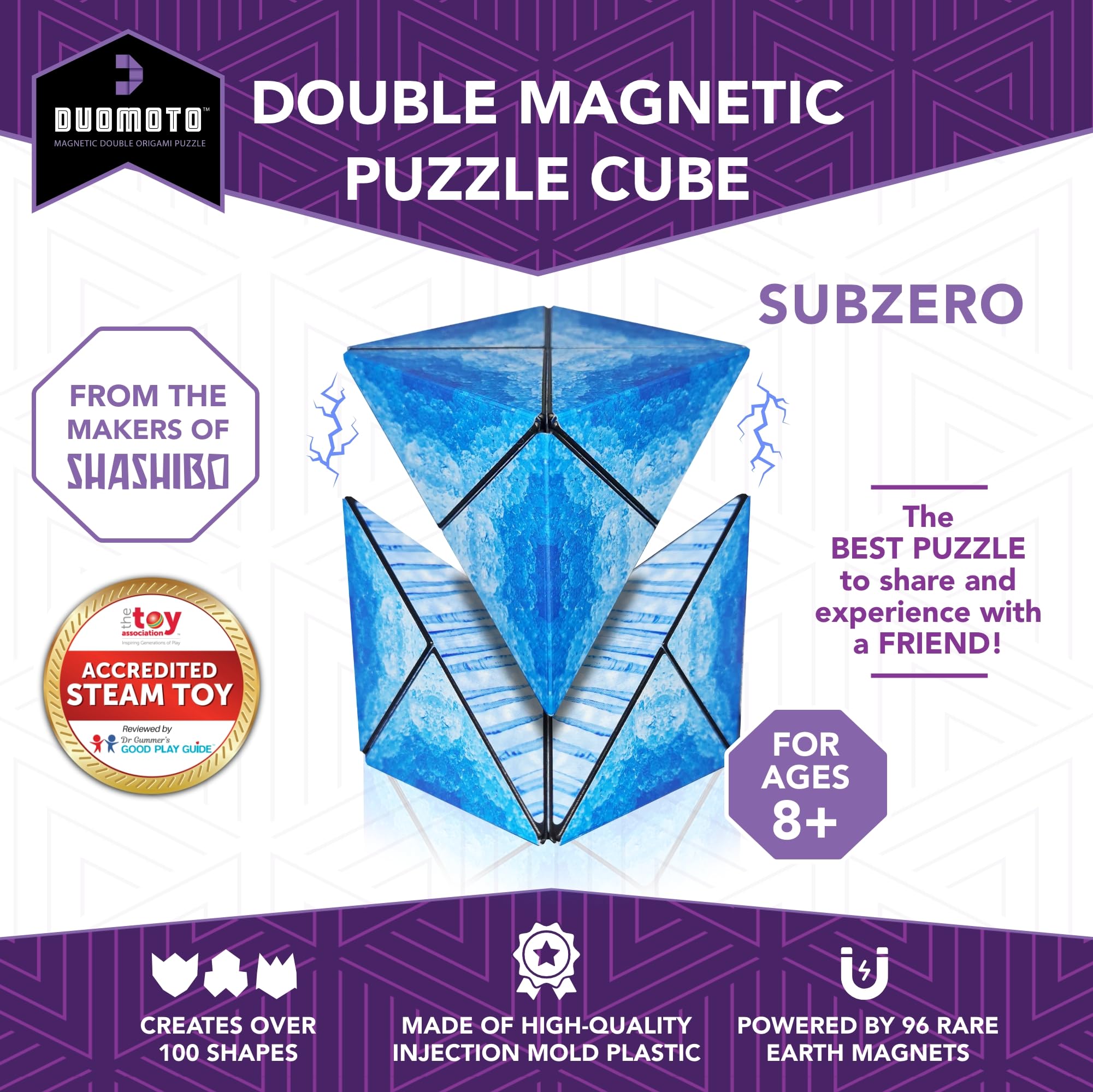 Duomoto Shapes 100 Plus reveals endless configurations to boost imagination during play.