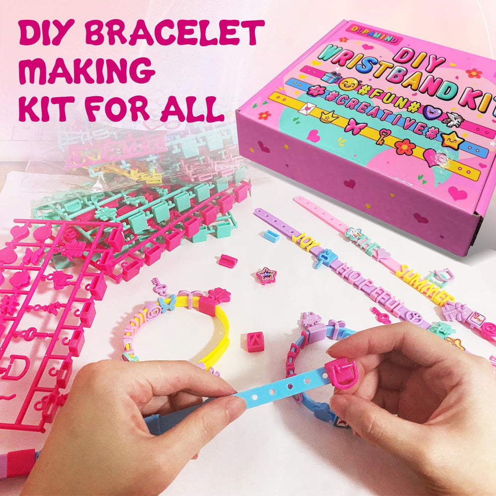 Dupamind bracelet kit with blue, purple, pink, yellow straps for mix-and-match