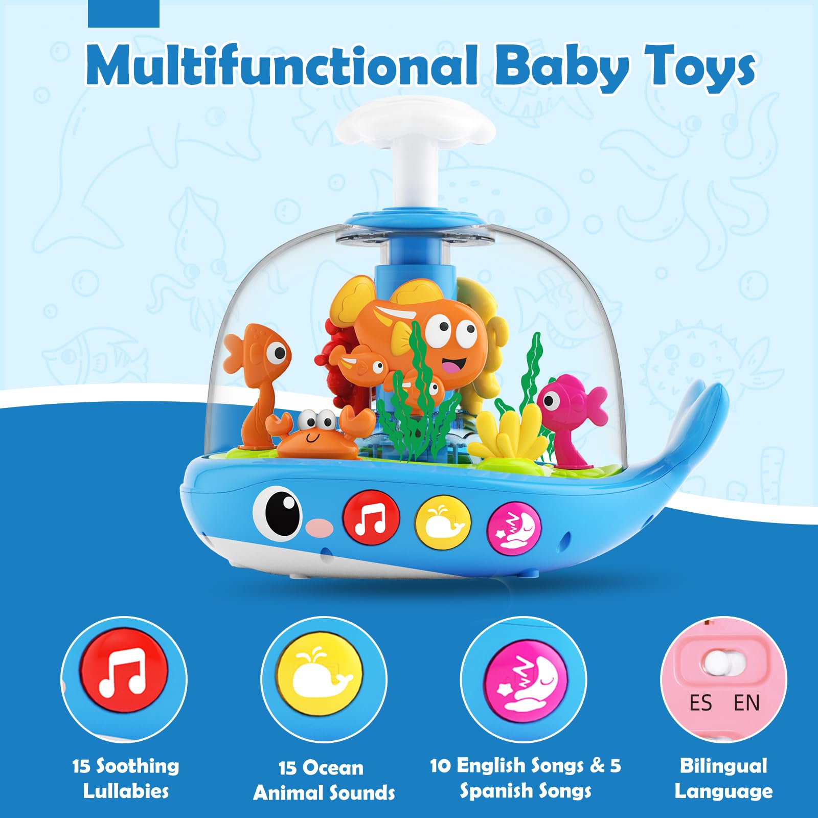 DUPHLAGT aquarium light-up toy with music and ocean visuals.