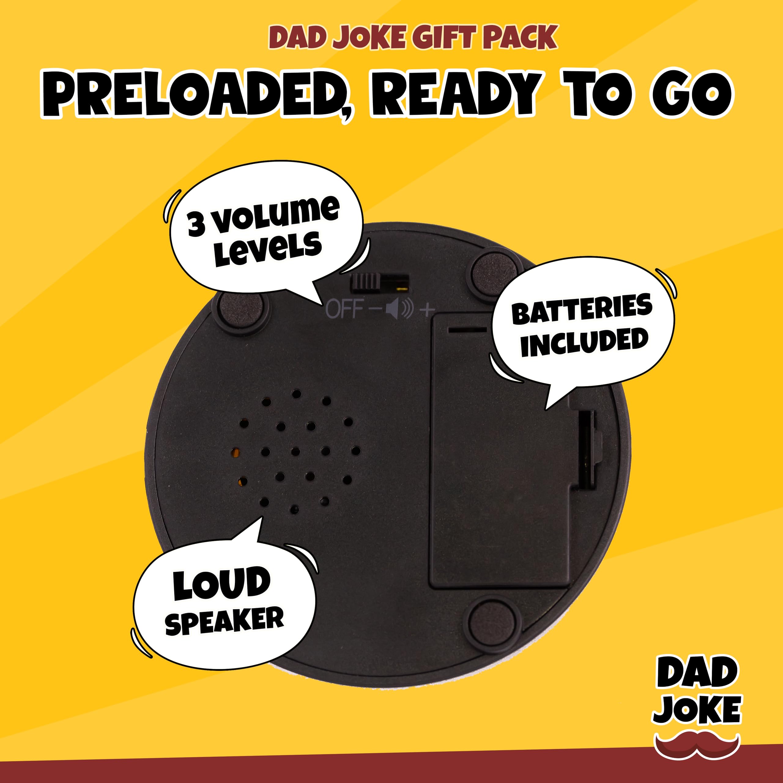 Durable Dad Joke Button gift set demonstrated during use.