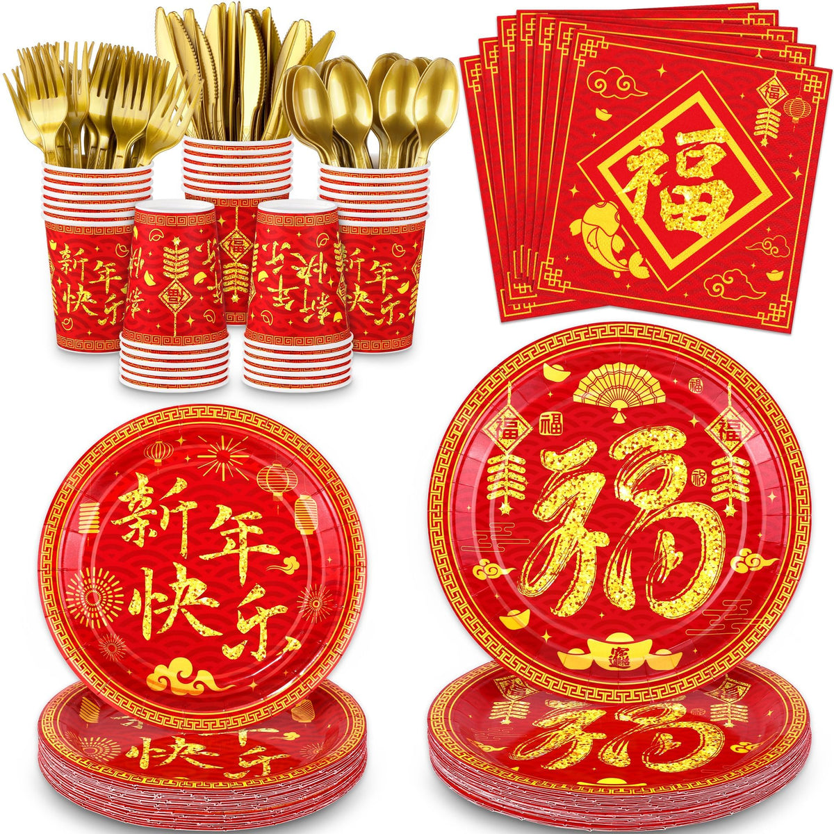 Durony 168-piece tableware set for 24 guests with easy cleanup