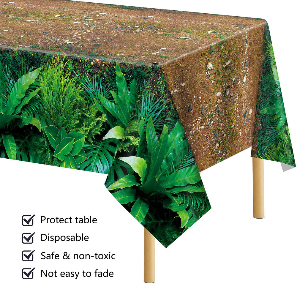 durony forest path tablecloth vibrant jungle greens enhance safari themed baby shower