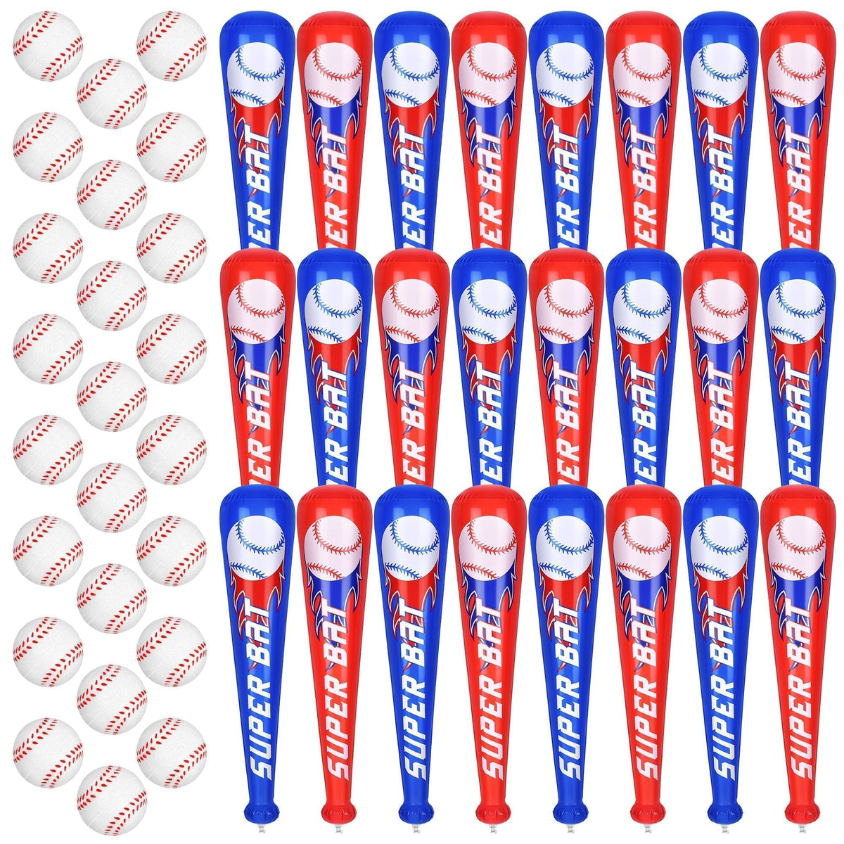 Durony inflatable red baseball bat, 22 inches, bright and safe for party games.