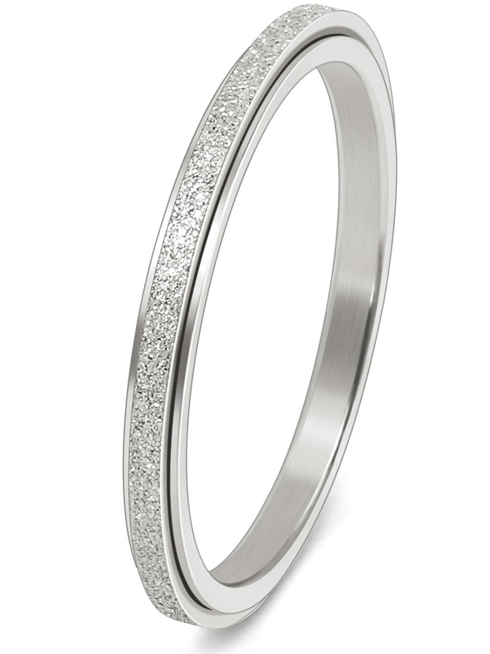 DURSI 2mm stainless steel spinner ring in motion, illustrating a smooth spin for focus.