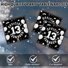 DURYGEN 13th birthday tableware highlights convenient disposable use.