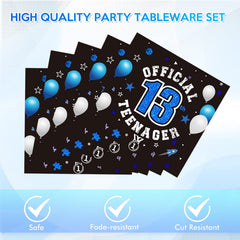 DURYGEN black-blue birthday theme serves as stylish table setting