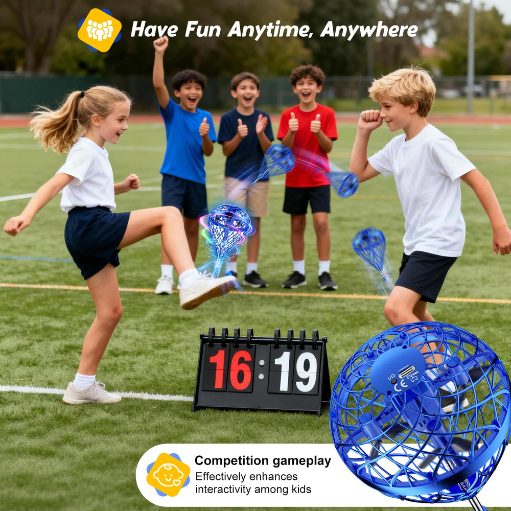 Dusfan obstacle-sensor flight guide helps kids learn gentle control.