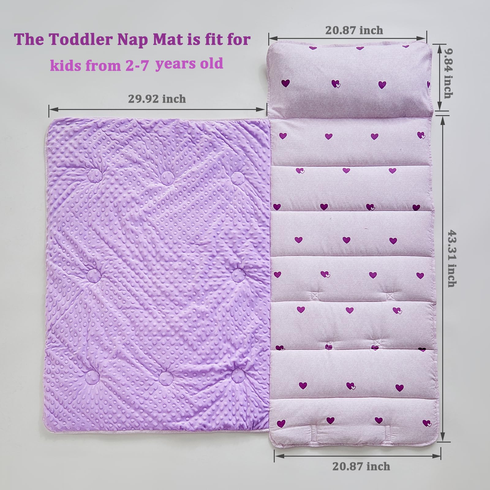 DuShow Nap Mat with removable pillow for cozy preschool rest.