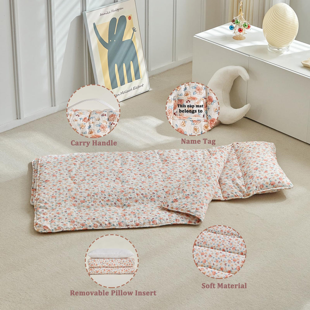 DuShow nap mat carrying handle for simple transport between rooms.