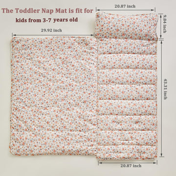 DuShow nap mat with pillow and blanket for cozy preschool rest.