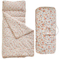 DuShow toddler nap mat rolled up with fasteners for easy transport in daycare.