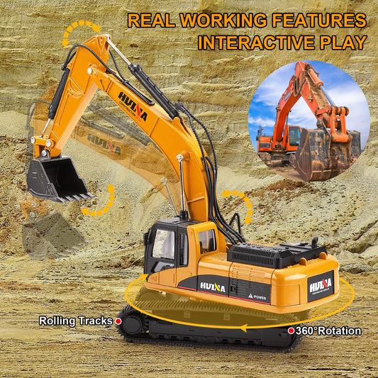 Duturpo excavator toy with articulated boom move for realistic posing