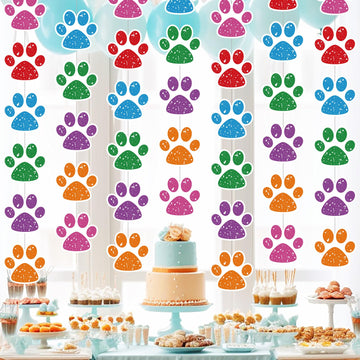 Duraaamo paw print garland creates a playful dog-themed vibe at gatherings.