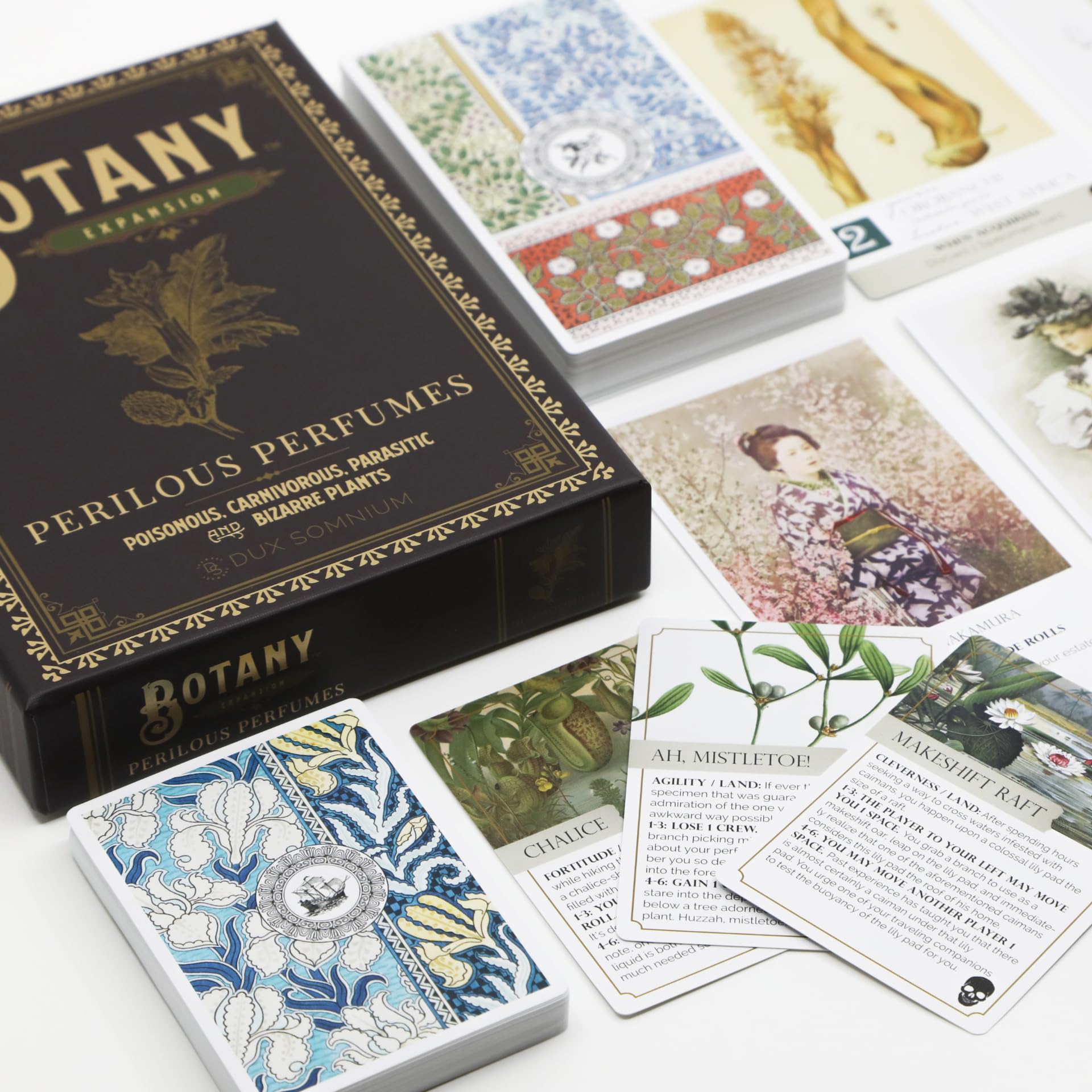 Dux Somnium Botany Perilous Perfumes board captures Victorian maps and exotic specimens
