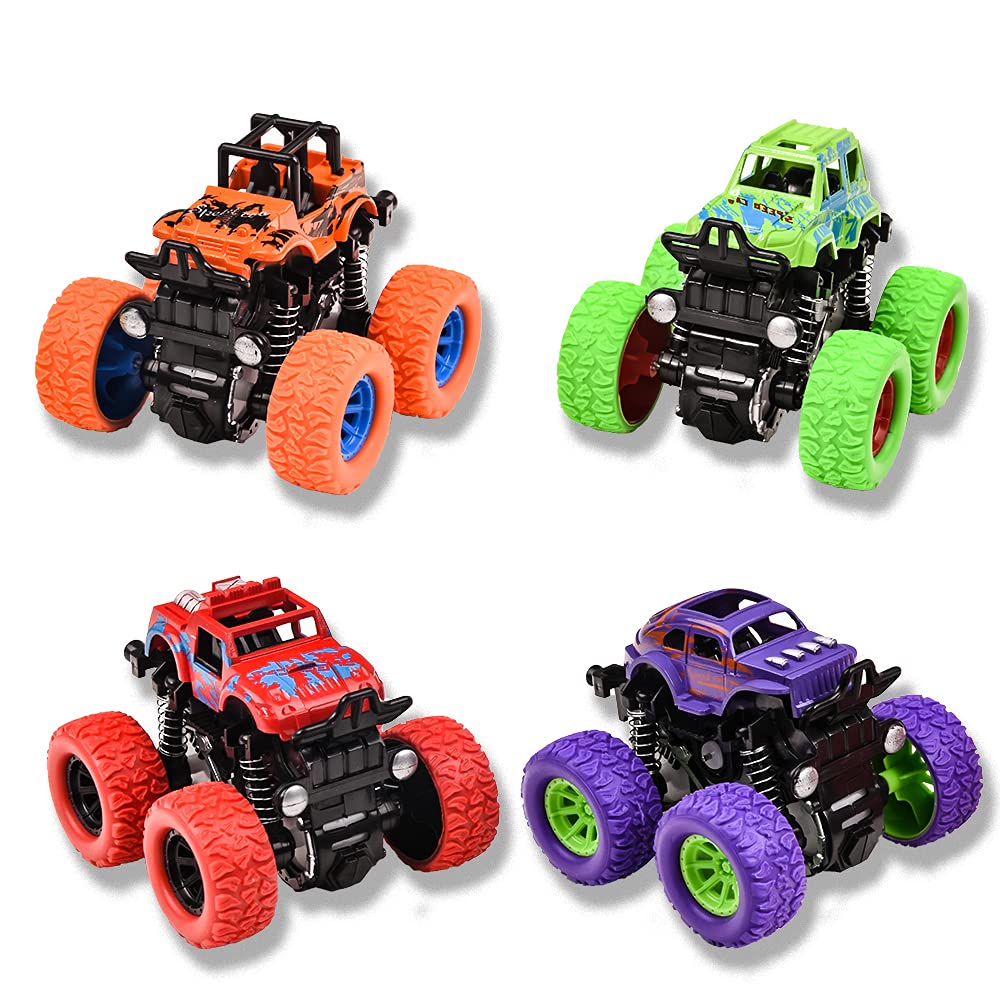 Duyfioa monster trucks front view with bright colors for imaginative play