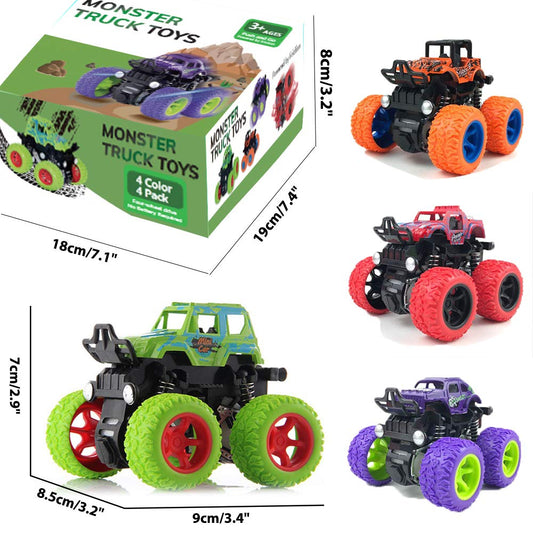 Duyfioa monster trucks side view showing four-color set for color recognition