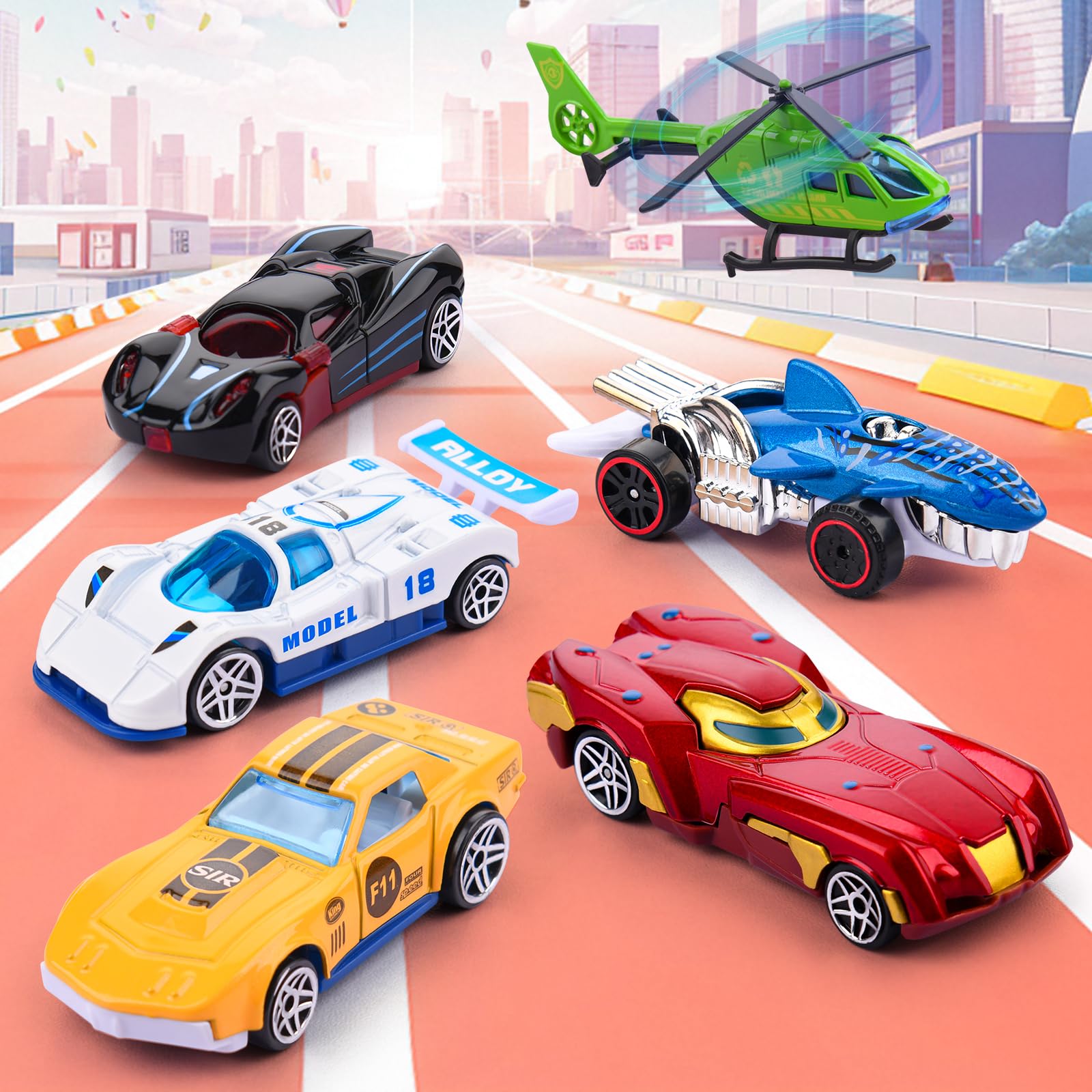 DUYOYU City Ultimate Garage Set five alloy die-cast cars included