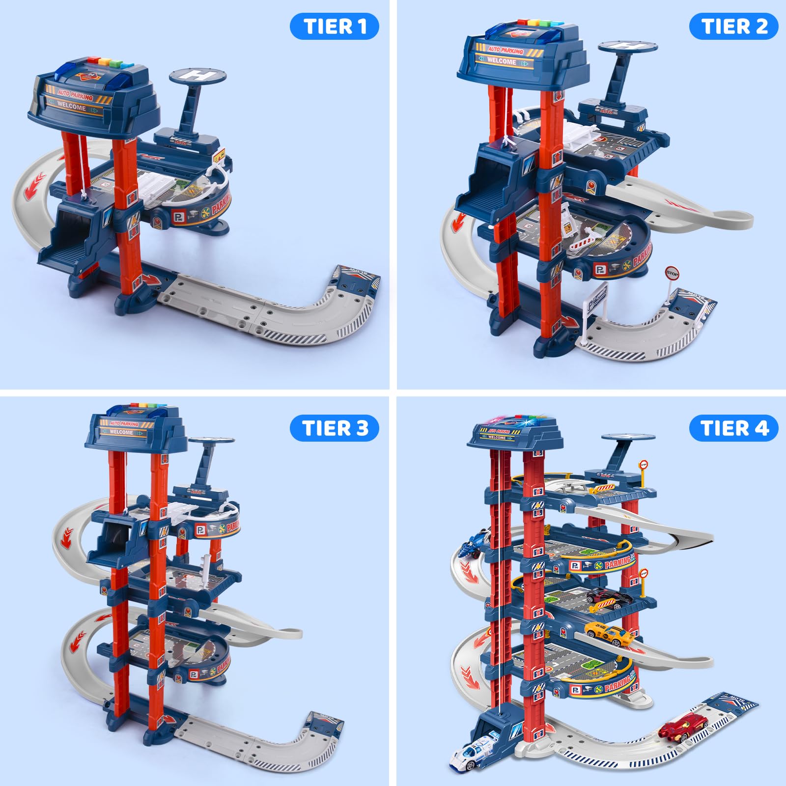 DUYOYU City Ultimate Garage Set multi-level parking for play scenarios
