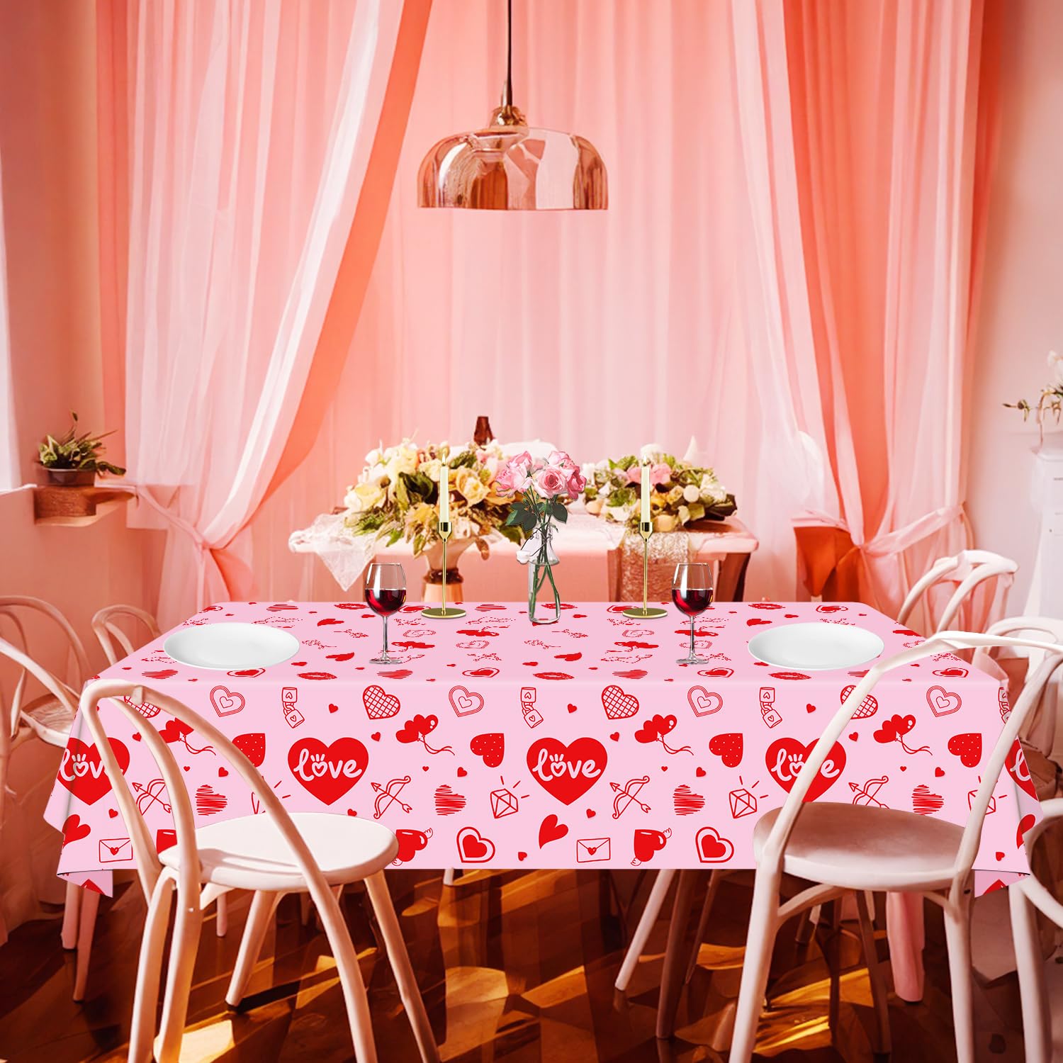 Dvaorc 86x51 inch tablecloth covers large rectangular tables and trims to fit.