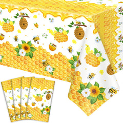 Dvaorc bee tablecloth rectangle 51x86 keeps tables clean during bee-themed parties