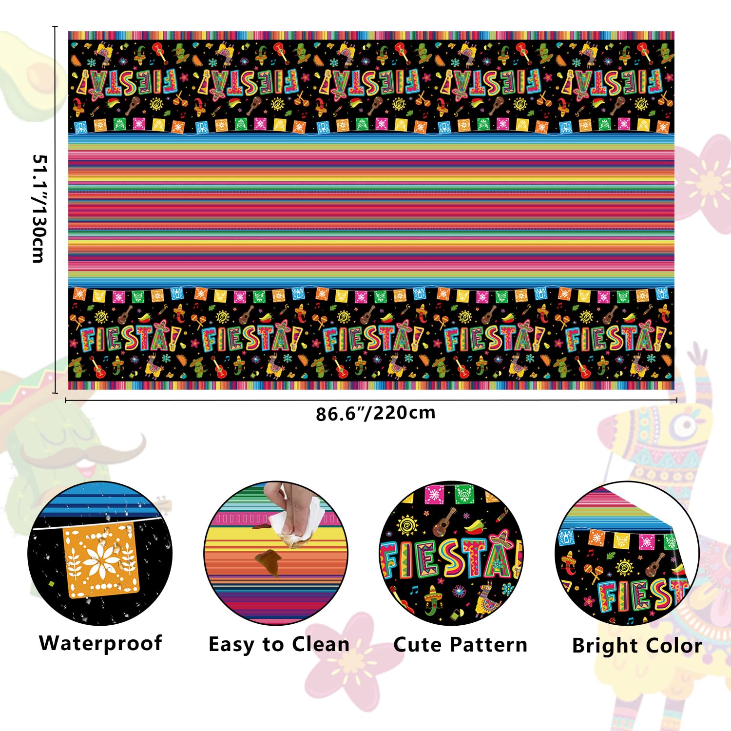 Dvaorc guitar print tablecloth suits music-themed parties