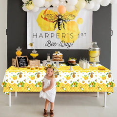 Dvaorc honey bees birthday shower tablecloth ideal for bee-themed celebrations