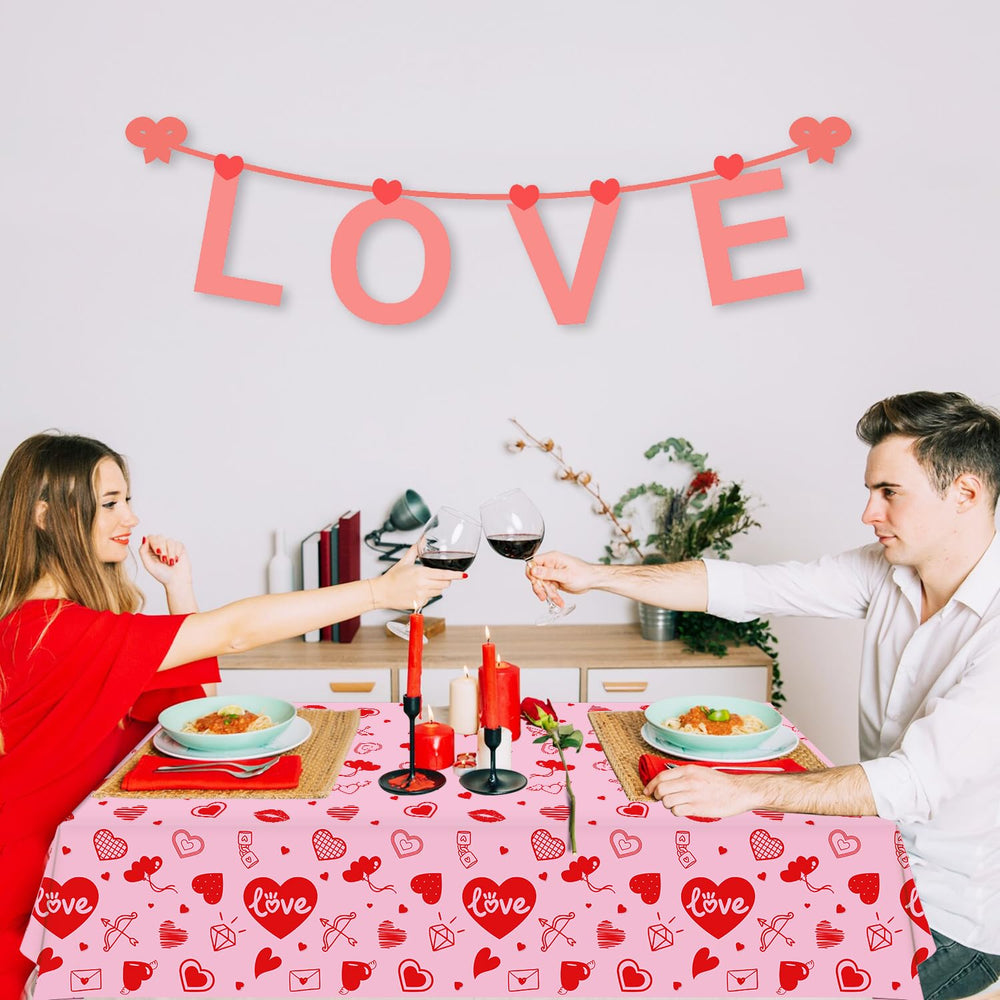 Dvaorc Valentines four-pack tablecloths for festive party decor.
