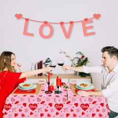 Dvaorc Valentines four-pack tablecloths for festive party decor.