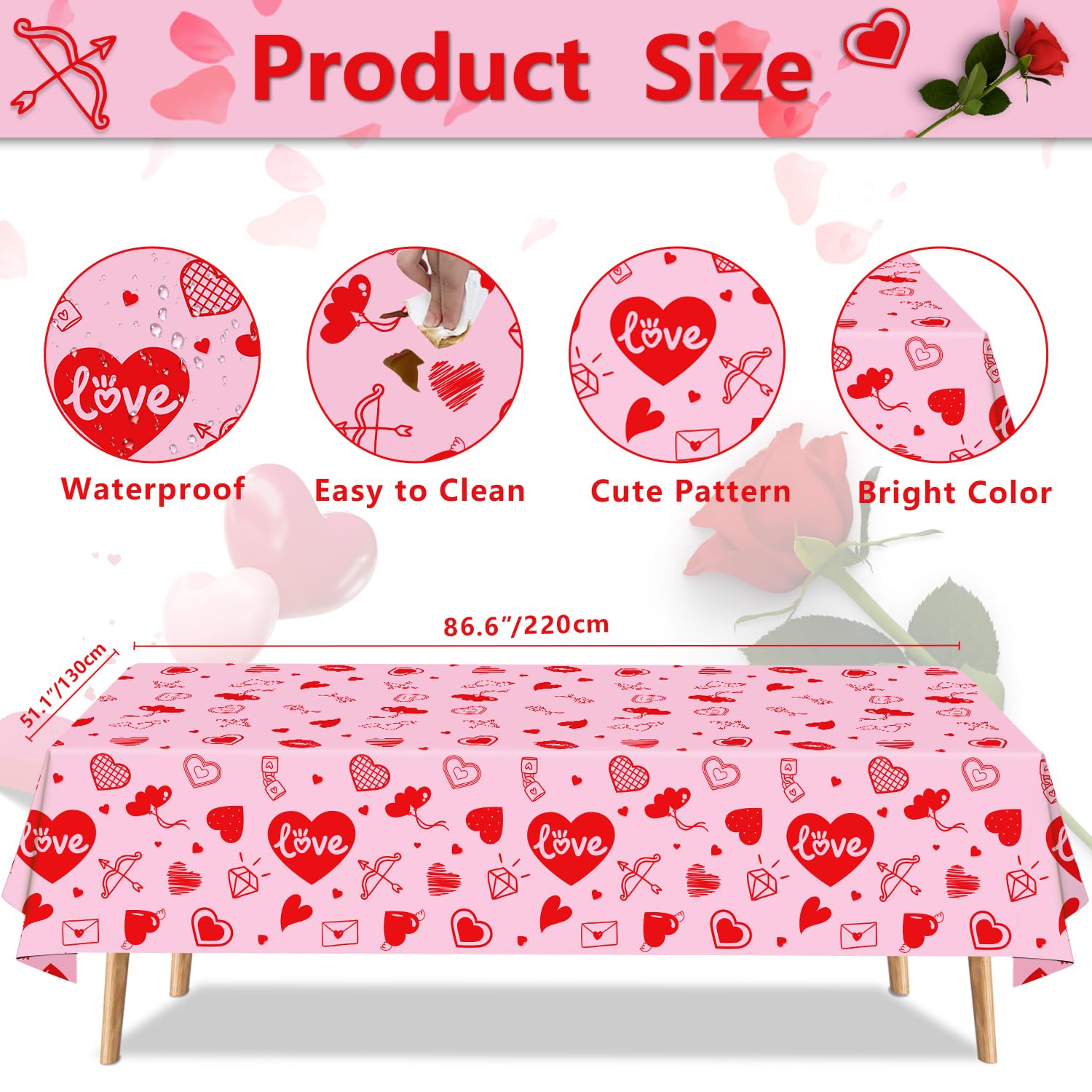 Dvaorc waterproof and scratch-resistant tablecloth protects surfaces during meals.