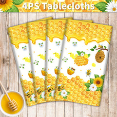 Dvaorc yellow bee day tablecloth non-toxic and family-friendly for kid-friendly events