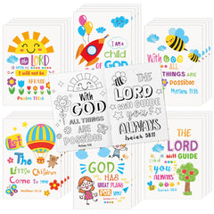 Dvbonike 24Pcs religious coloring books with diverse cover designs for classroom fun.