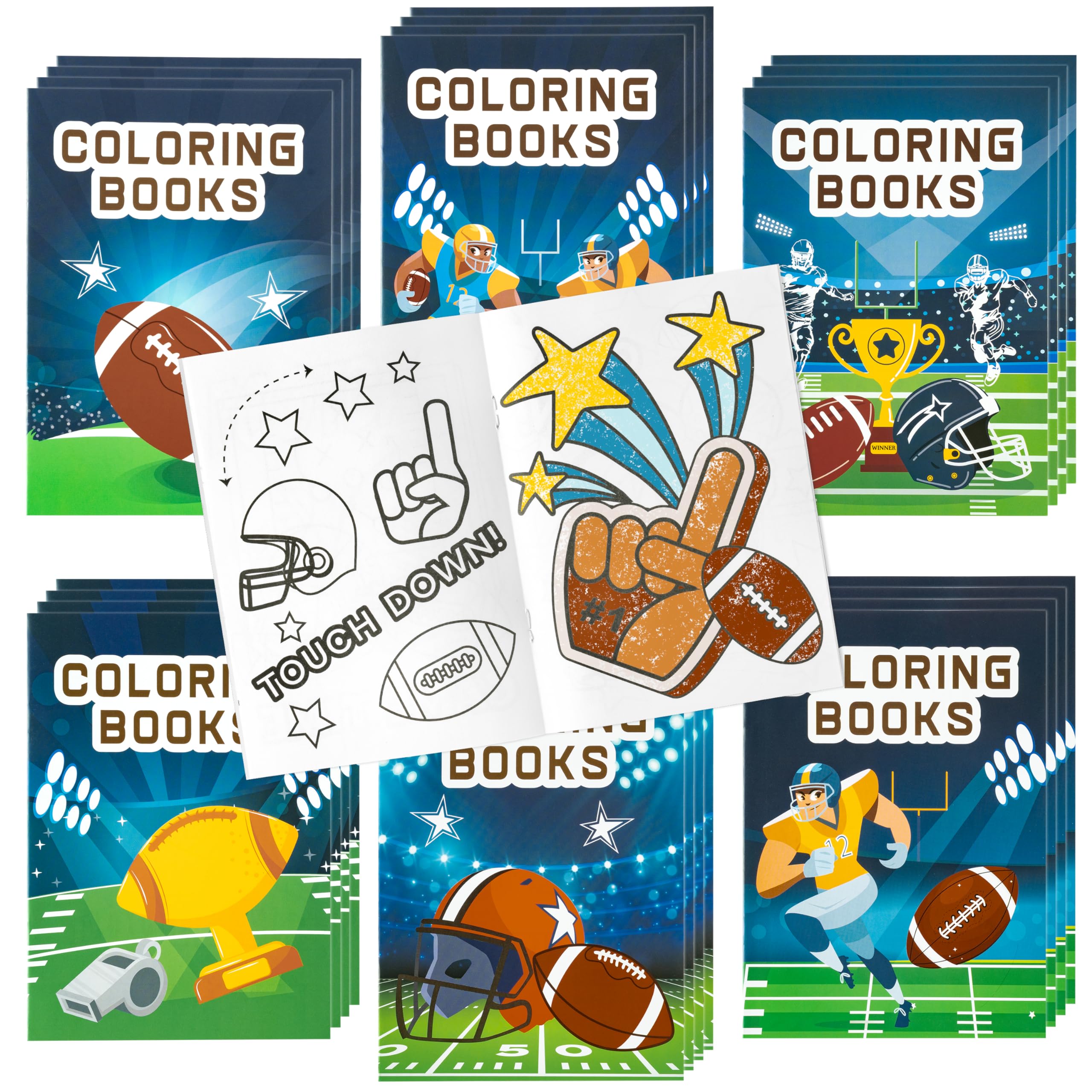 Dvbonike football coloring book cover; inviting kids to start sports-themed art.